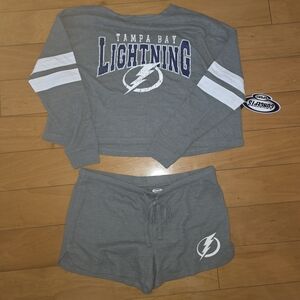 Tampa Bay Lightning  Gray Pajama Set NWT
